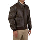 A2 Distressed Aviator Cockpit Brown Real Bomber Leather Jacket